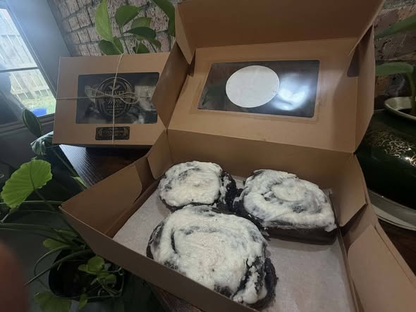 Velvet Wing custom dark cinnamon rolls