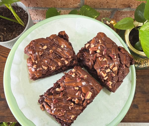 Velvet Wing turtle brownie with caramel, chocolate, and pecans