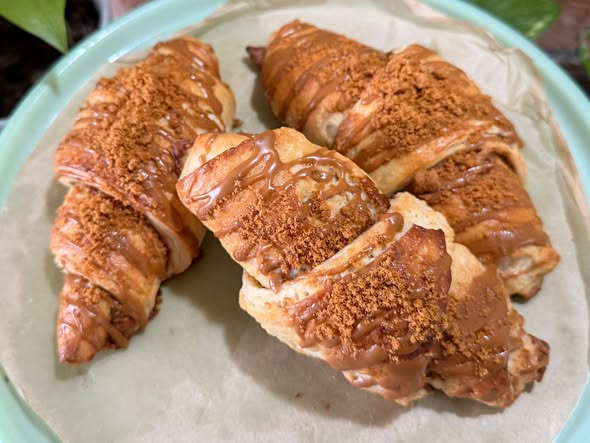 Velvet Wing Cookies & Cream and Biscoff croissant selection