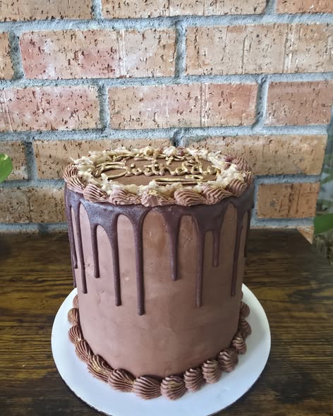 Velvet Wing German chocolate birthday cake with coconut pecan filling, view 1 of 2